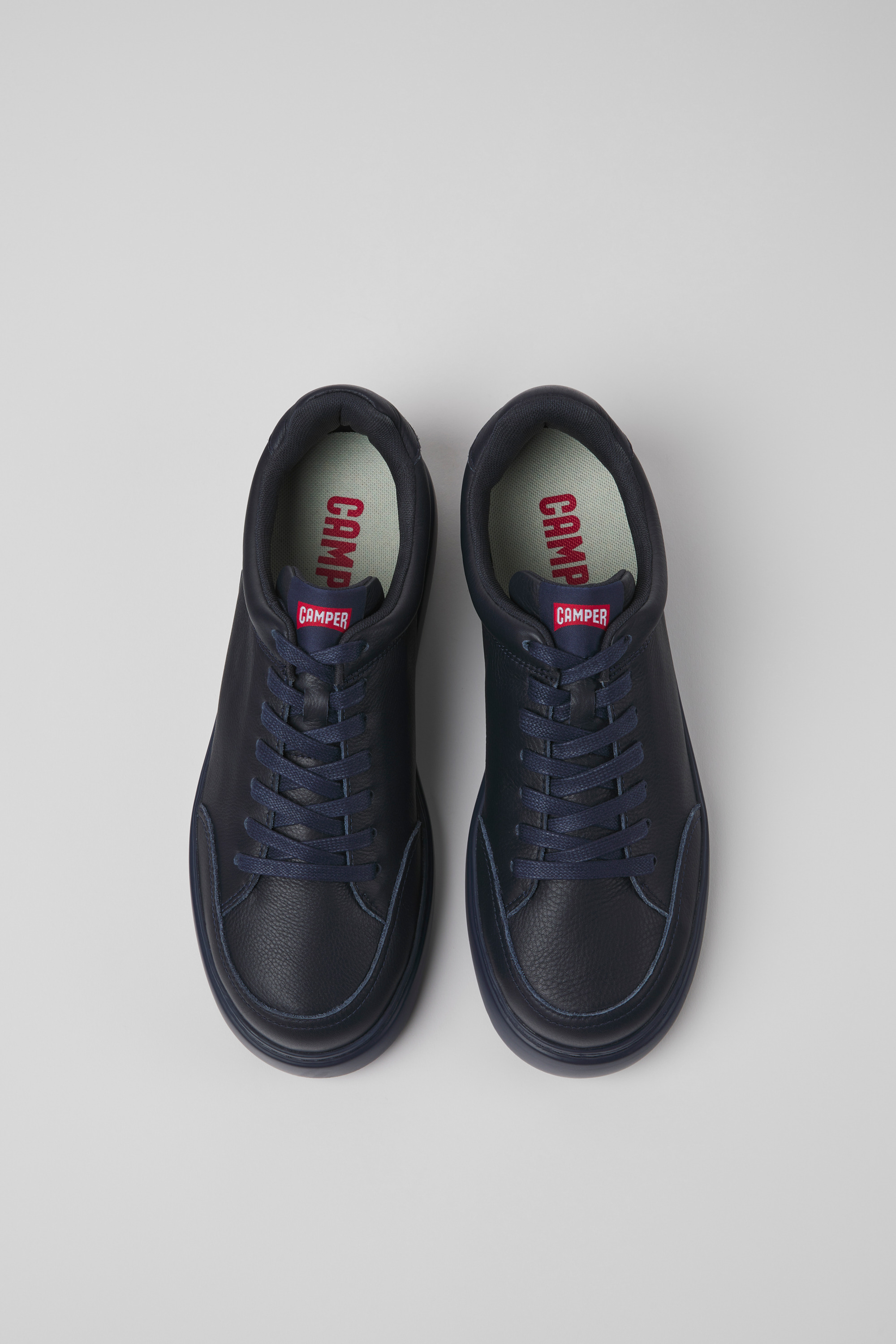 Runner K21 - Blue leather sneakers for men