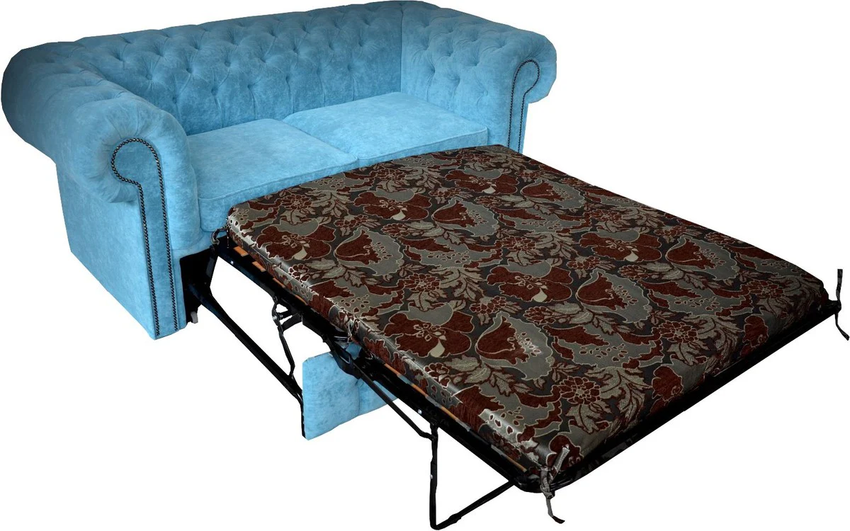 Casa Padrino sof¨¢ 2 plazas de cuero genuino naranja 180 x 100 x H. 78 cm - Sof¨¢ Cama Chesterfield de Lujo