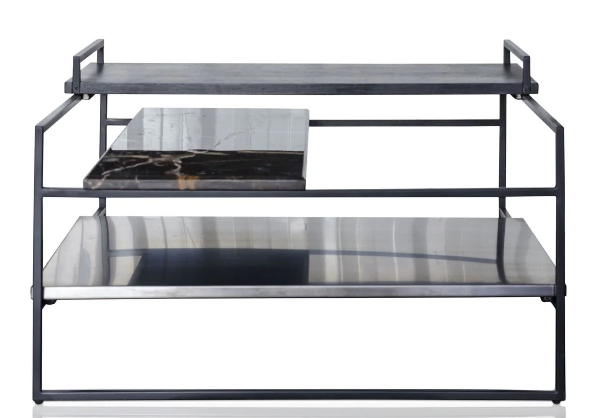 Casa Padrino mesa de centro de lujo negro 60 x 60 x H. 36,5 cm - Mesa de Centro de Diseño