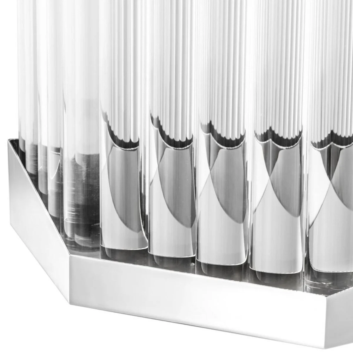 Casa Padrino araña de acrílico de lujo plata 33 x 28,5 x H. 61 cm - Muebles de Sala