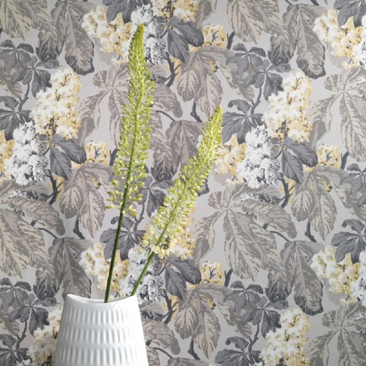 Casa Padrino papel pintado no tejido barroco con motivo florales gris / plata / beige / blanco 10,05 x 0,52 m - Accesorios de Decoración