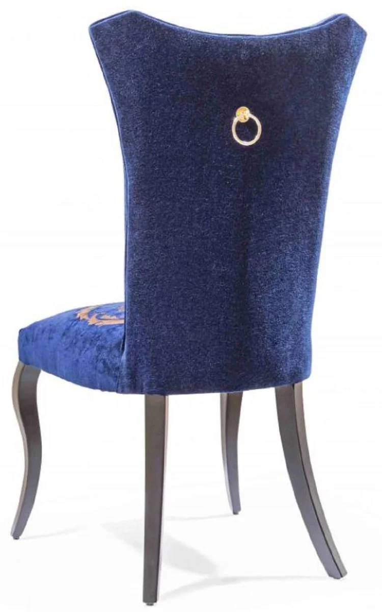 Casa Padrino conjunto de sillas de comedor barrocos azul real / oro / negro 50 x 47 x A. 105 cm - Conjunto de sillas de cocina de 6 - Muebles de comedor barrocos