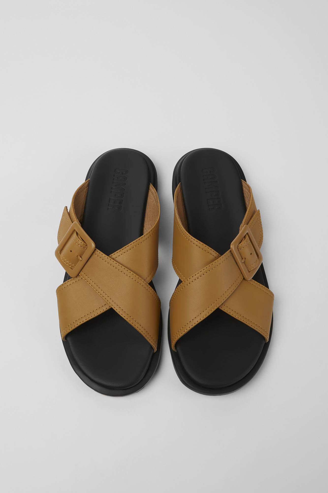 Edy - Brown leather sandals for women