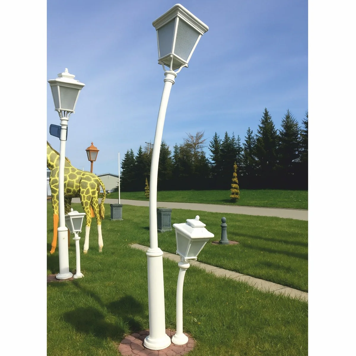 Casa Padrino linterna de jard¨ªn Art Nouveau blanco A. 130 cm - Iluminaci¨®n exterior nost¨¢lgica