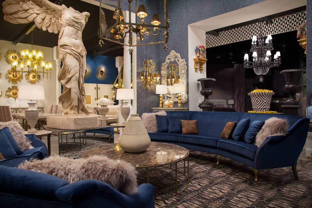 Casa Padrino escultura Art Nouveau de lujo beige 106 x 98 x A. 320 cm - Estatua de cerámica hecha a mano - Figura decoración jardín - Decoración de hotel - Accesorios de Decoración Barroco y Art Nouveau