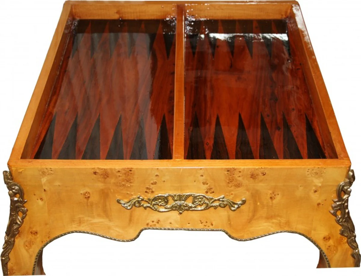 Casa Padrino Art Deco Game table chess / backgammon table Mahogany L 60 x W 60 x H 71 cm - furniture antique style baroque