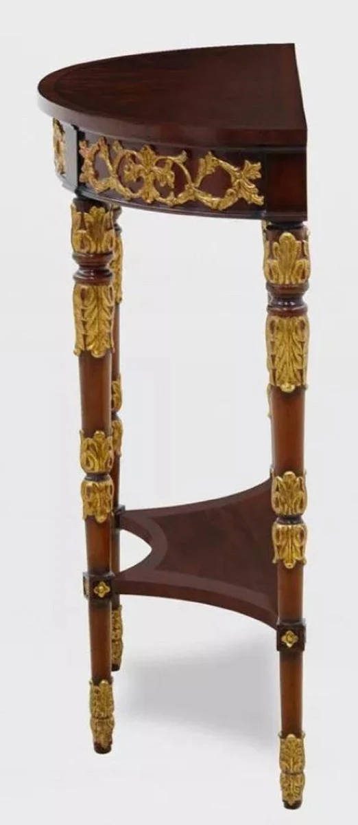 Casa Padrino consola barroco de lujo marr¨®n oscuro / oro 90 x 35 x A. 86 cm - Mesa consola hecha a mano de madera maciza - Muebles de sal¨®n de lujo en estilo barroco - Muebles barrocos