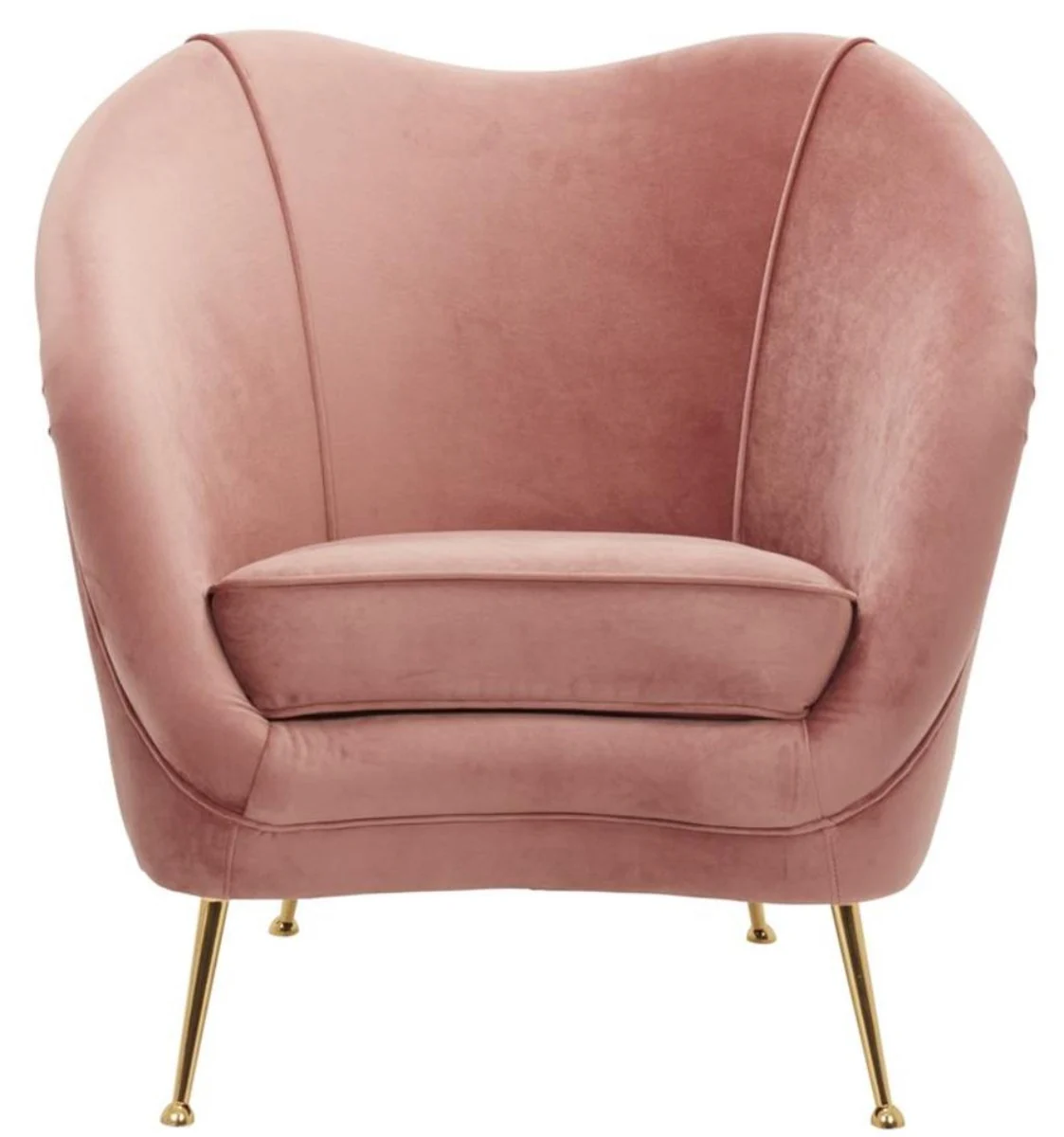 Casa Padrino sillón de salón de lujo rosado / latón 85 x 77 x H. 80 cm - Colección de Lujo