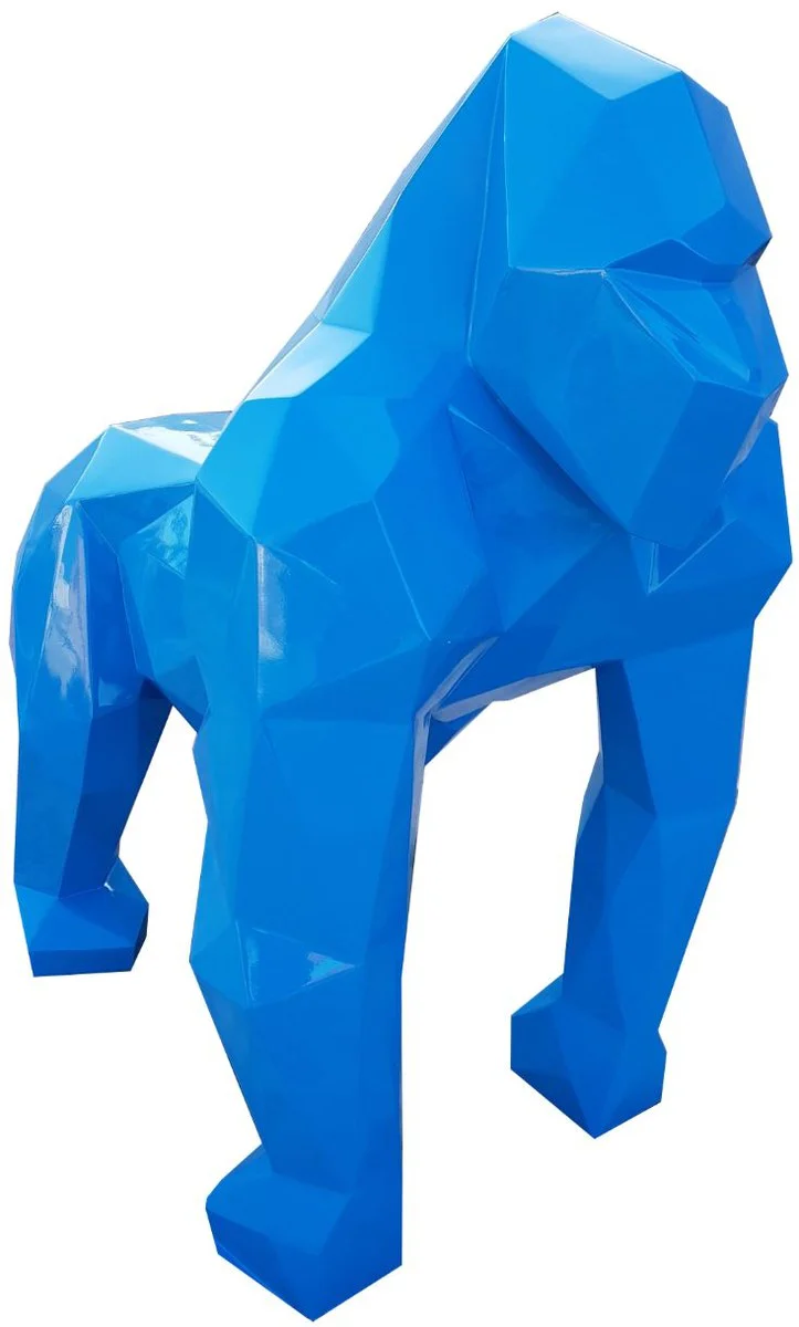 Casa Padrino escultura decorativa de diseño mono gorila azul 118 x 78 x A. 128 cm - Figura animal decorativa - Enorme Figura de Decoración de Jardín