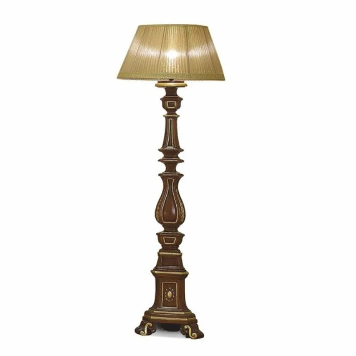 Casa Padrino l¨¢mpara de pie barroco de lujo marr¨®n / oro A. 187 cm - Hecho en Italia