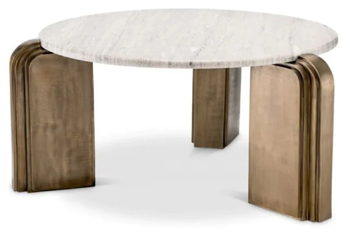 Casa Padrino mesa de centro de lujo beige / lat¨®n antiguo ? 99 x A. 46 cm