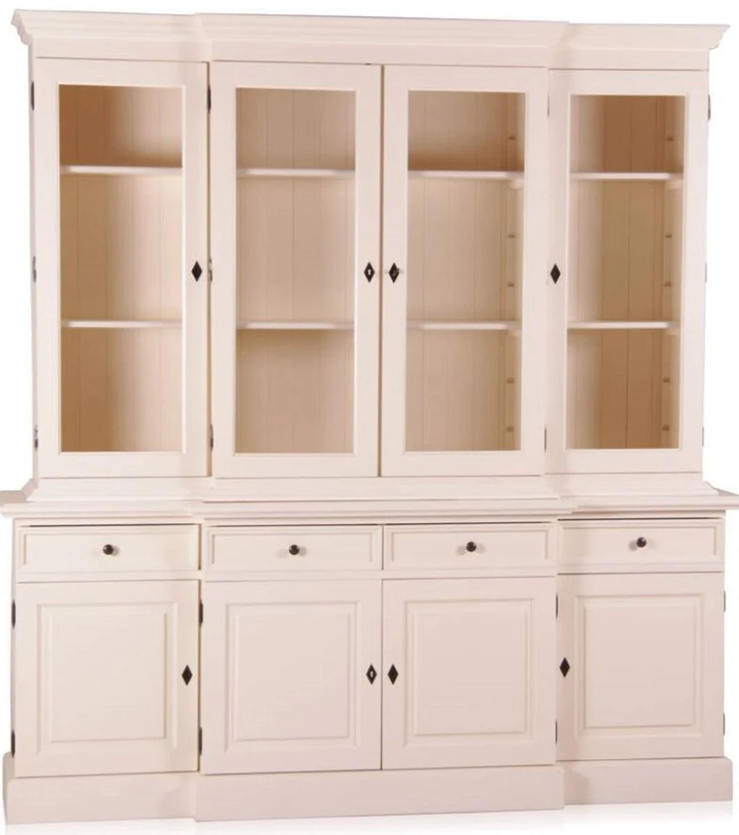 Casa Padrino Shabby Chic - Gabinete estilo buffet, gabinete, estilo country, 6 puertas, estilo antiguo, blanco, con 4 cajones - Comedor con gabinete