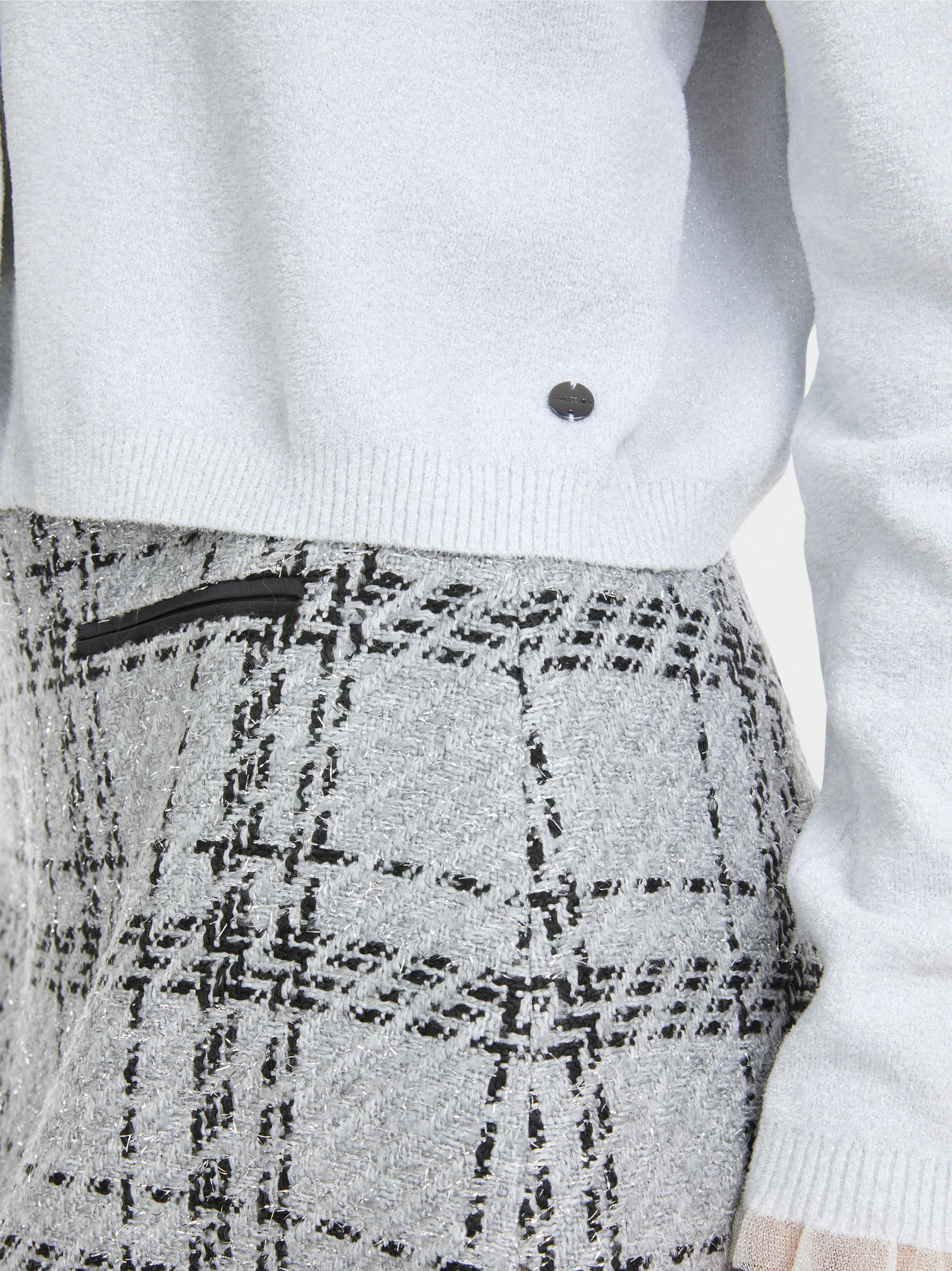 Marc-Cain Glitter cardigan with ruffles