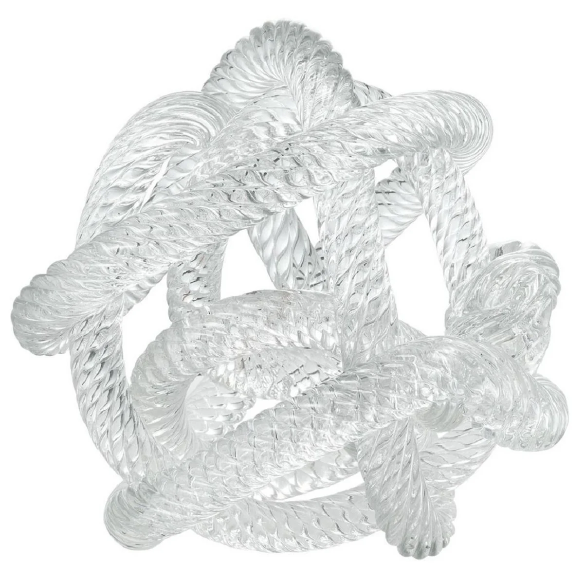 Casa Padrino decoración de escritorio de vidrio de lujo cuerda muelle náutico 15 x 15 x H. 15 cm - Accesorios de Decoración de Oficina