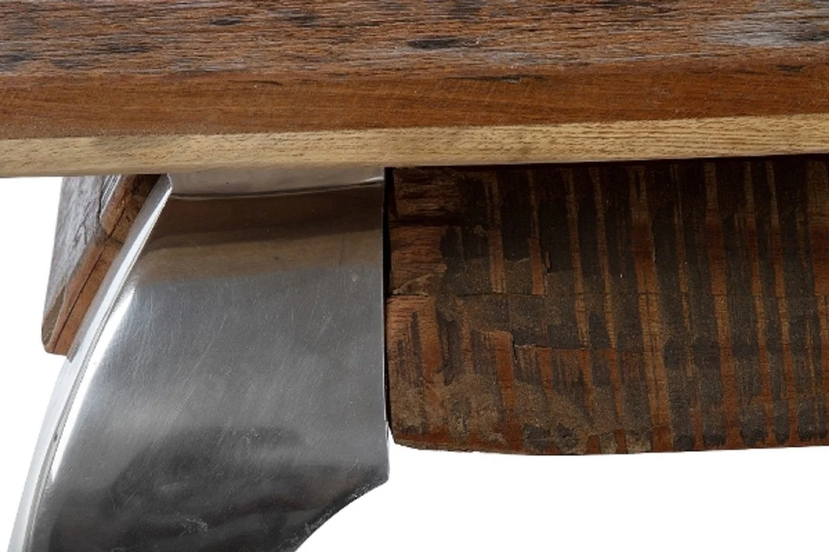 Casa Padrino mesa de centro de dise?o marr¨®n / plata 100 x 100 x H. 40 cm - Muebles de Lujo para Sala