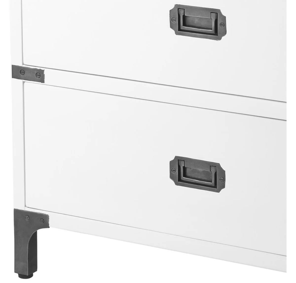 Casa Padrino mesa auxiliar de lujo con 3 cajones blanco 71 x 40,5 x H. 74 cm - Mobiliario de Sala de Estar