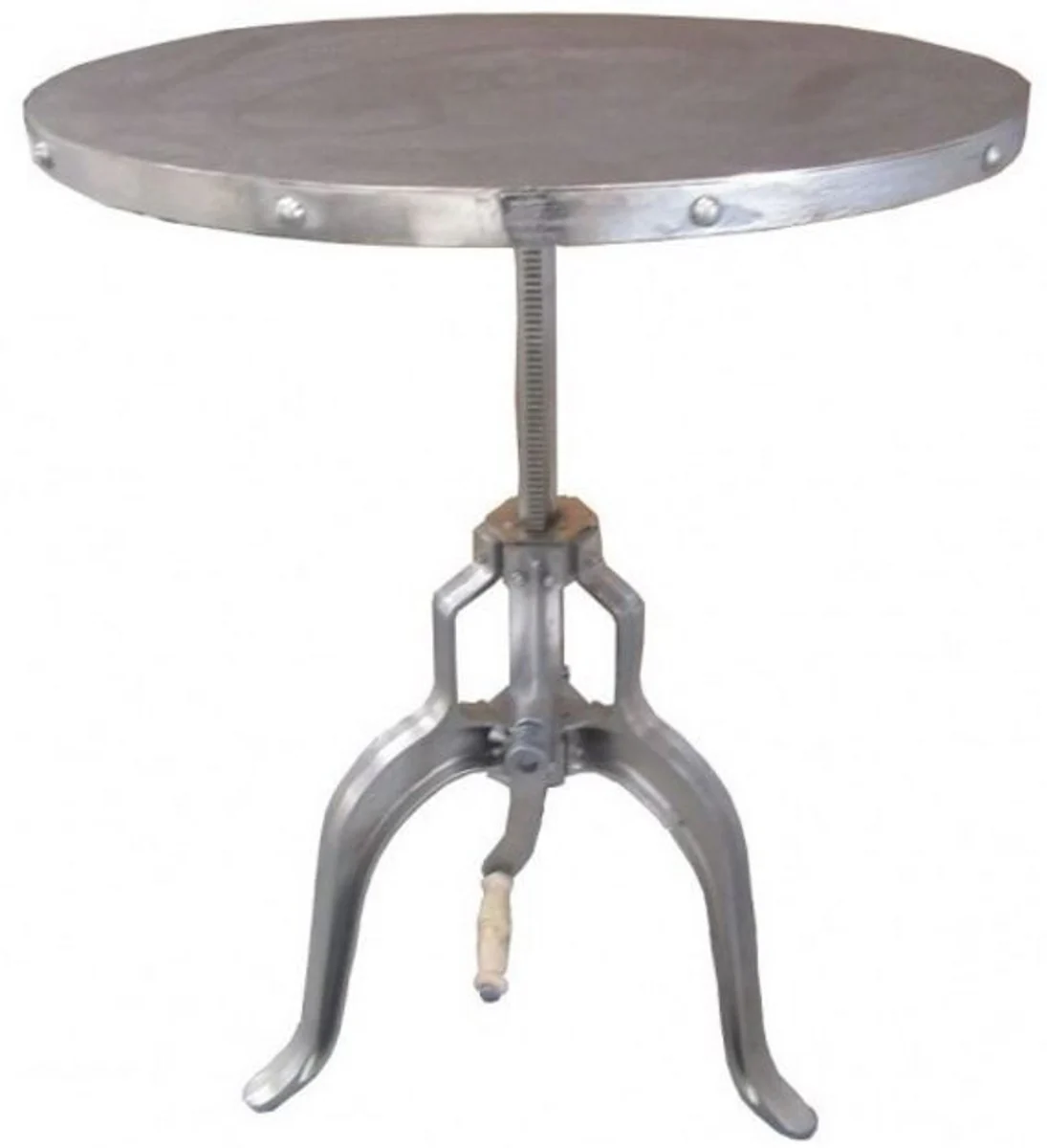 Mesa auxiliar industrial Casa Padrino con manivela de plata - Muebles de hotel de diseño - Diseño industrial - Mesa de estilo Art Nouveau