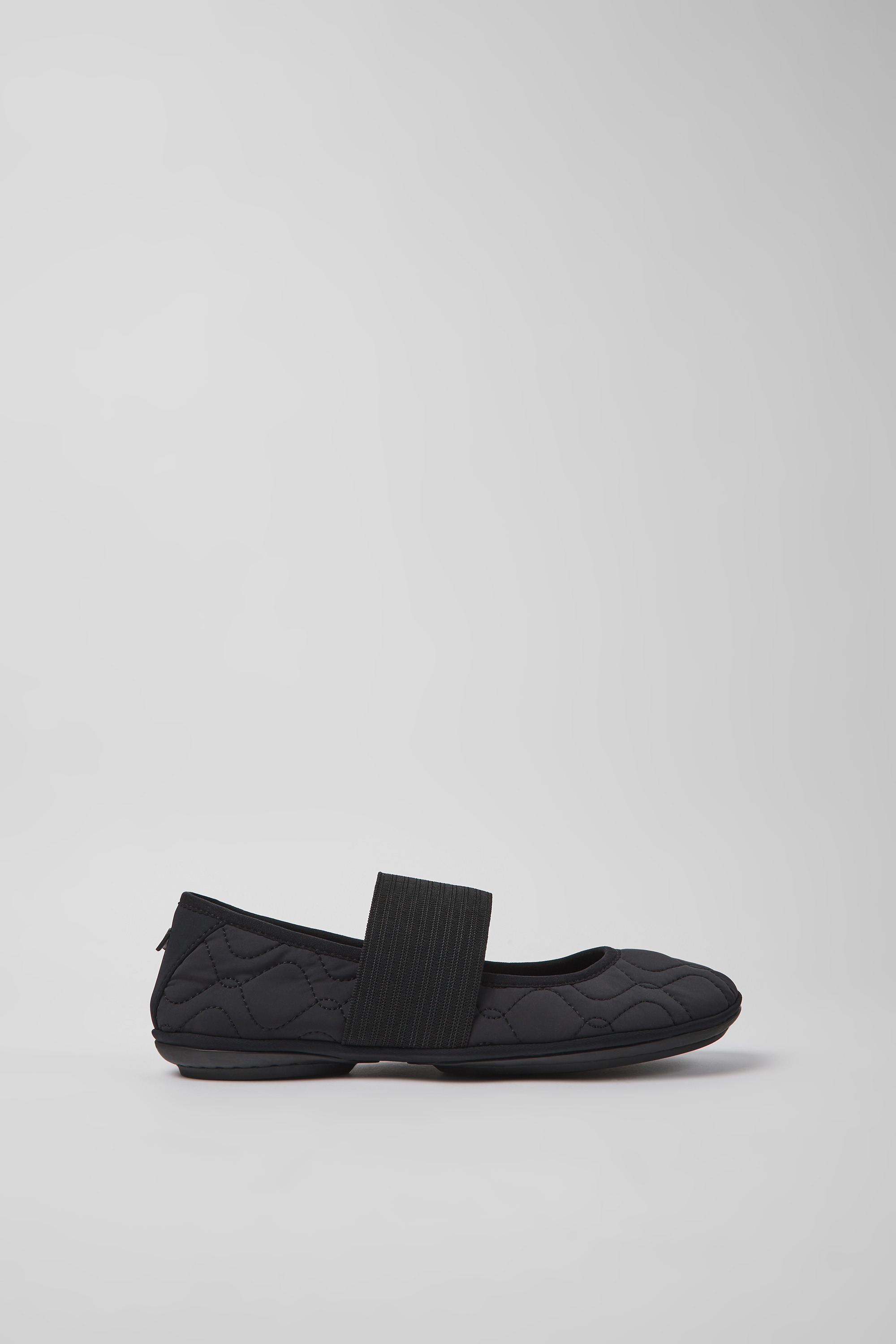 Right - Black textile ballerinas for women