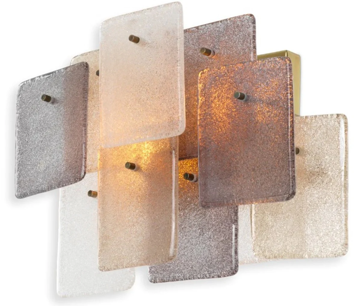 Casa Padrino l¨¢mpara de pared de lujo acabado lat¨®n vintage / vidrio hecho a mano L. 47,5 cm x P. 18 cm x A. 30 cm - Luces de Lujo