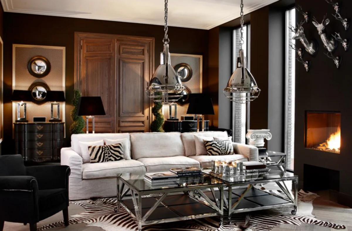 Casa Padrino Art Deco luxury coffee table 100 x 100 x H. 50 cm - living room coffee table - Luxury Hotel Coffee Table