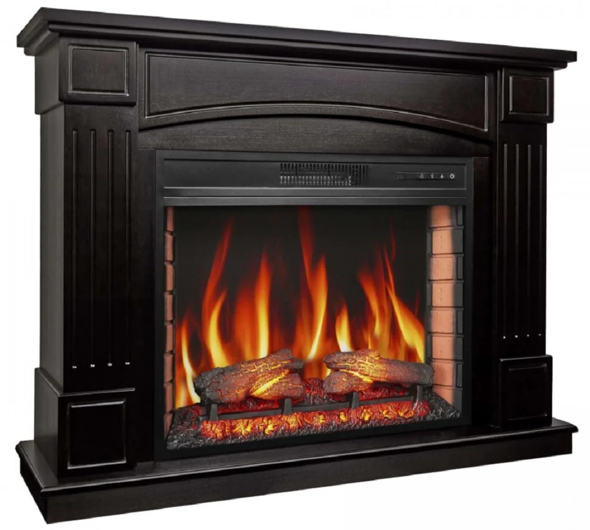 Casa Padrino chimenea el¨¦ctrica LED barroco negro 114 x 34 x A. 90,3 cm