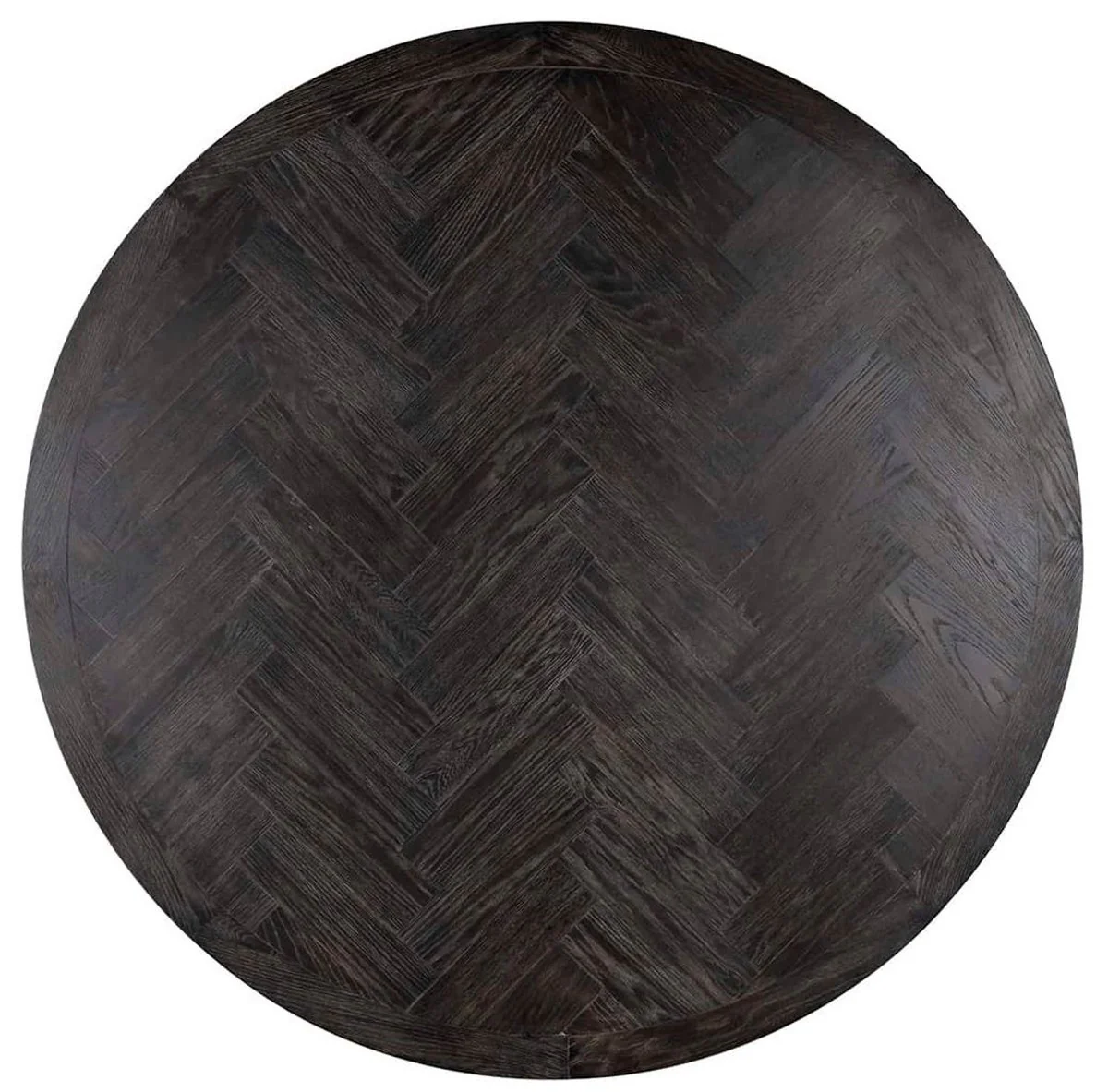 Casa Padrino mesa de comedor de lujo negro / oro ? 140 x A. 75 cm - Mesa de comedor redonda con tablero de chapa de roble y patas de acero inoxidable - Muebles de comedor de lujo