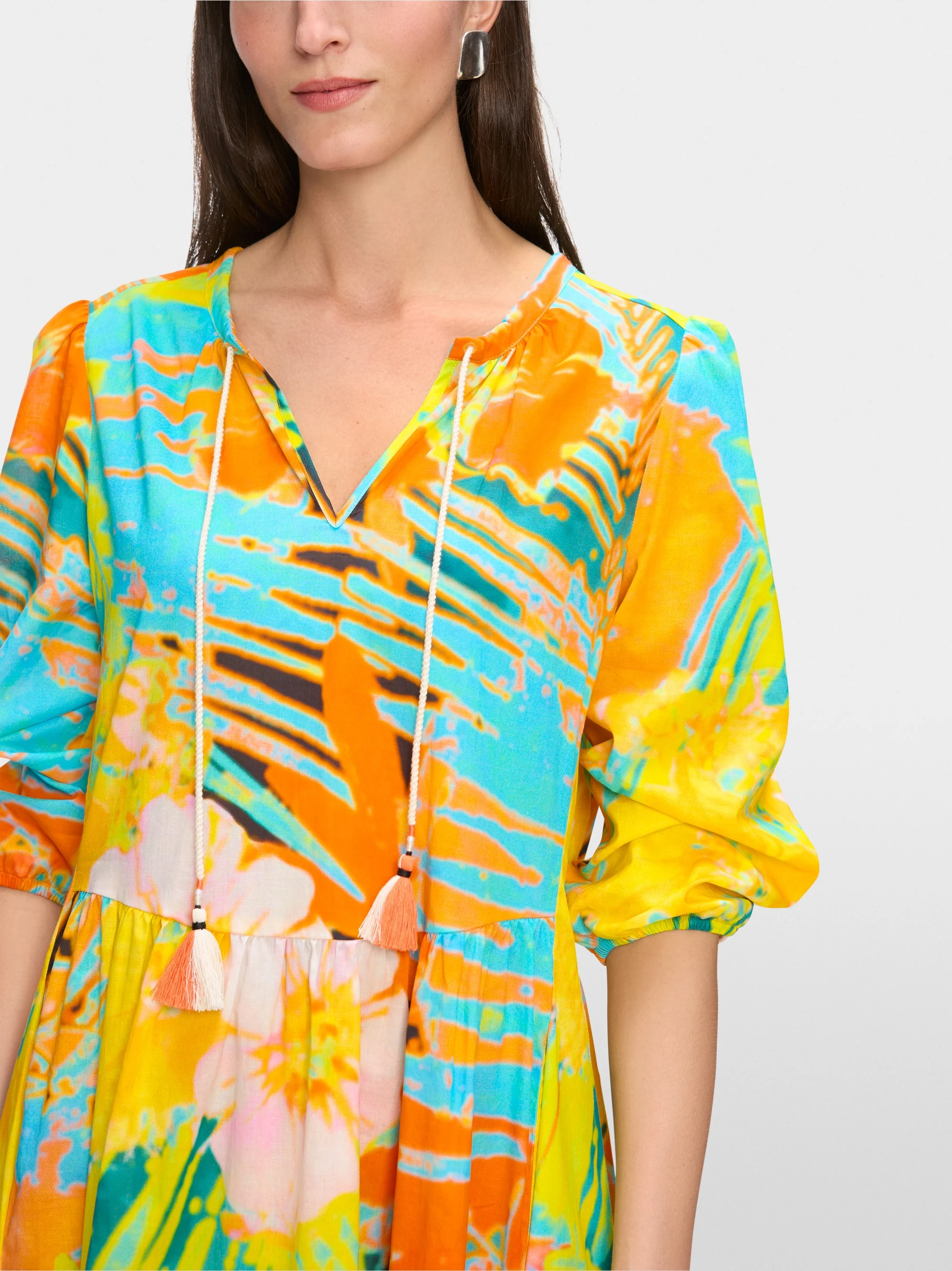 Marc-Cain Rethink Together dress in Hawaiian print