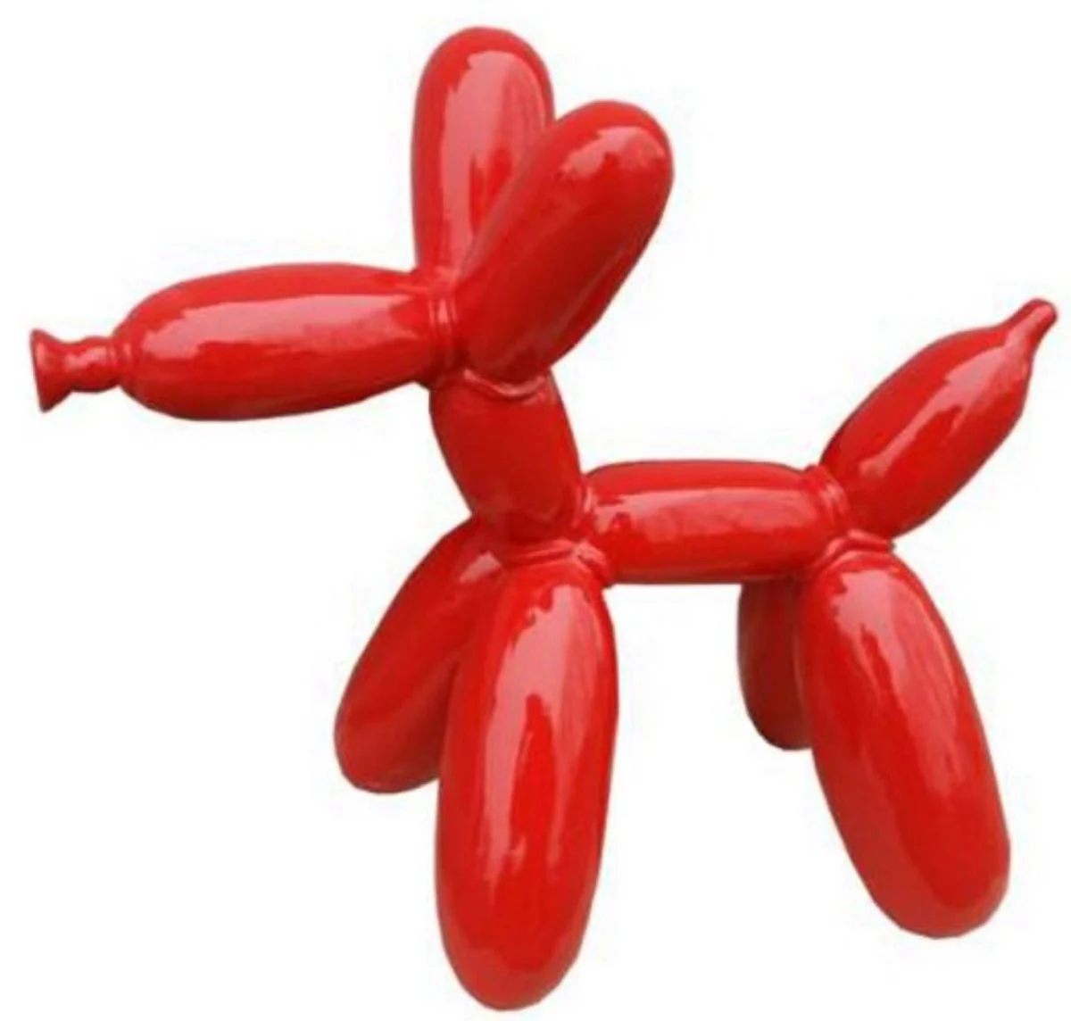 Casa Padrino escultura decorativa de dise?o de lujo perro de globo rojo 100 cm - Figura decorativa grande XXL - Escultura decorativa XXL - Esculturas y figuras decorativas XXL
