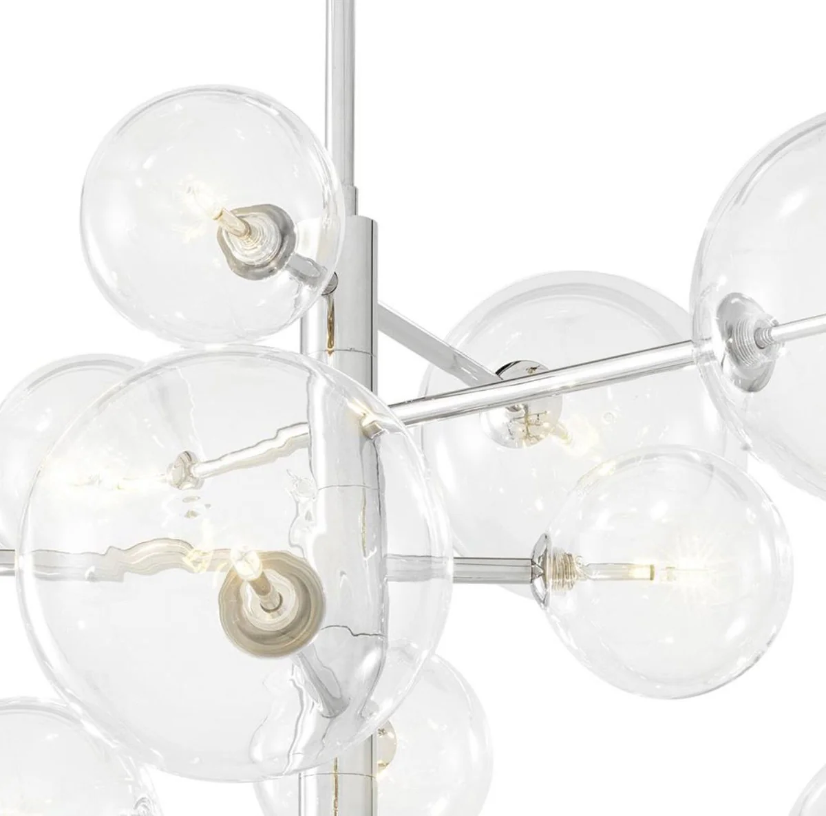 Casa Padrino araña halógena de lujo de plata Ø 90 x H. 53 cm - Calidad de Lujo