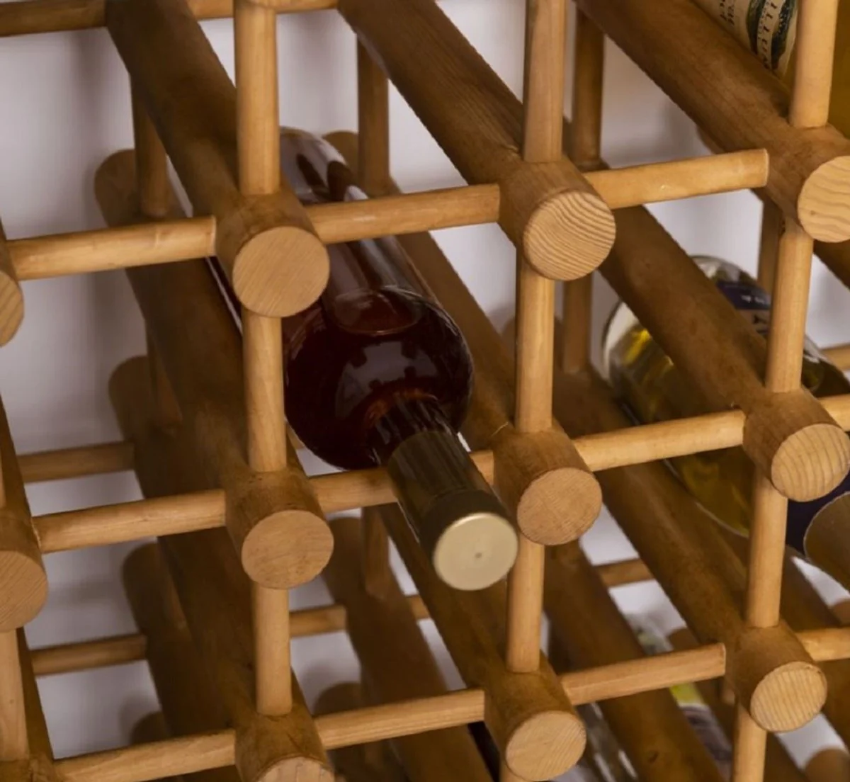 Casa Padrino armario de vino de madera maciza de estilo campestre gris / natural 68 x 35 x A. 200 cm - Estante de vino de madera maciza en estilo campestre - Mueble bar de estilo campestre