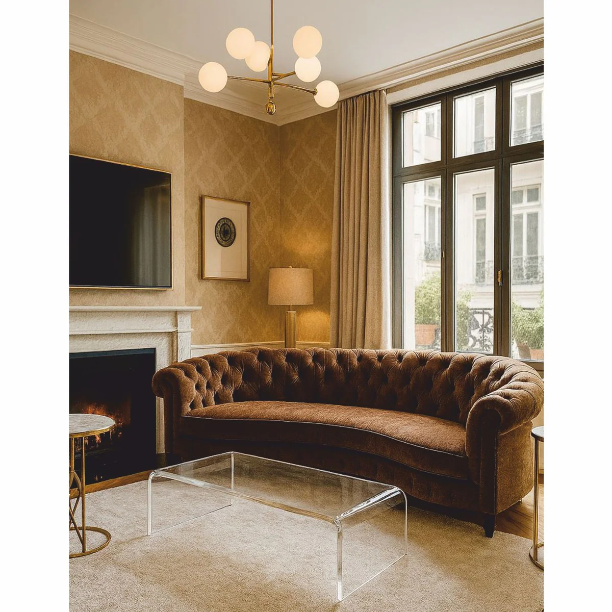 Casa Padrino Mesa de Centro de Lujo de Cristal Acr¨ªlico 138 cm - Muebles de Sal¨®n de Lujo