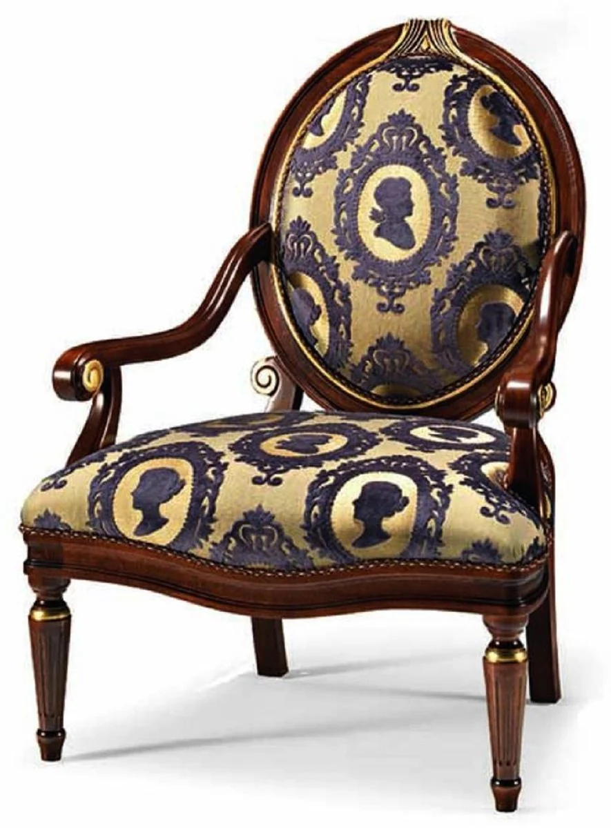 Casa Padrino sill¨®n barroco de lujo oro / p¨²rpura / marr¨®n oscuro - Hecho en Italia