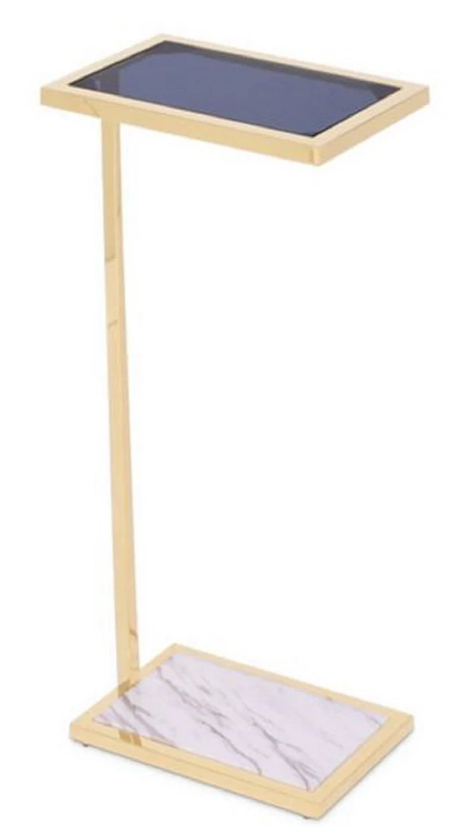 Casa Padrino Mesa Auxiliar de Lujo Oro / Negro / Blanco 31 x 20 x H. 72 cm - Muebles de Dise?o