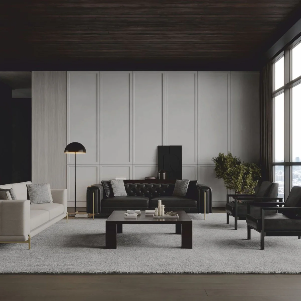 Casa Padrino mesa de centro de lujo marr¨®n oscuro 140 cm - Muebles de sal¨®n y hotel