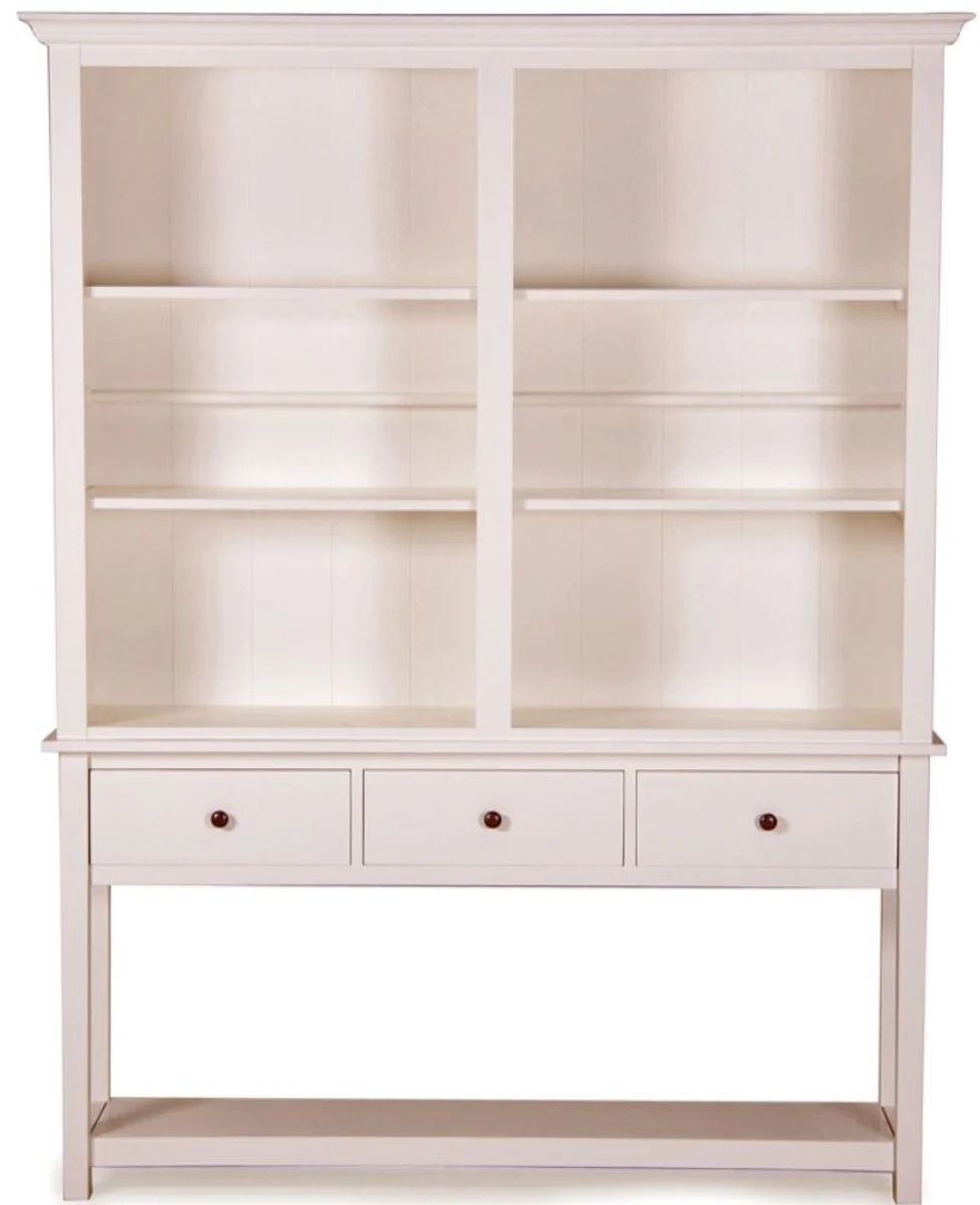 Casa Padrino Country style Armario abierto Antique blanco con tres cajones 158 x 40 x H. 220 cm - Armario de sala en estilo r¨²stico