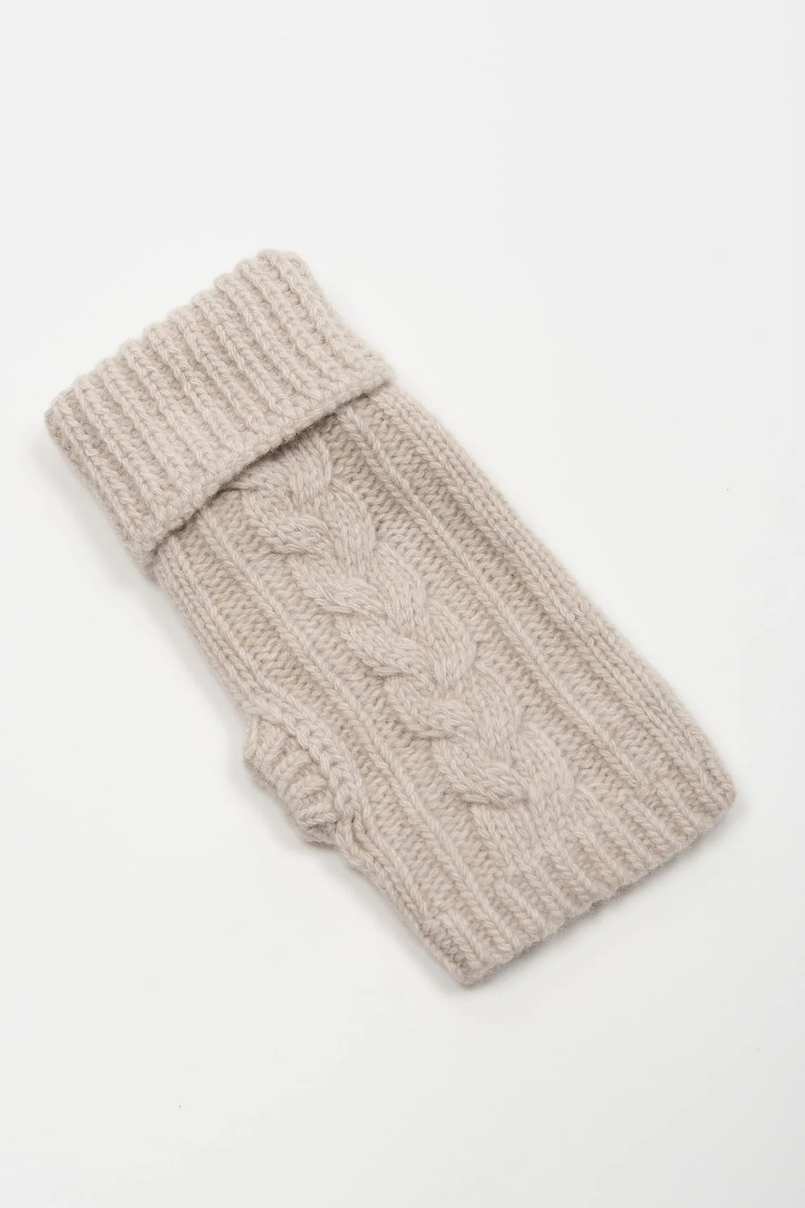 Rivera-spain Guantes miton Jules de lana beige