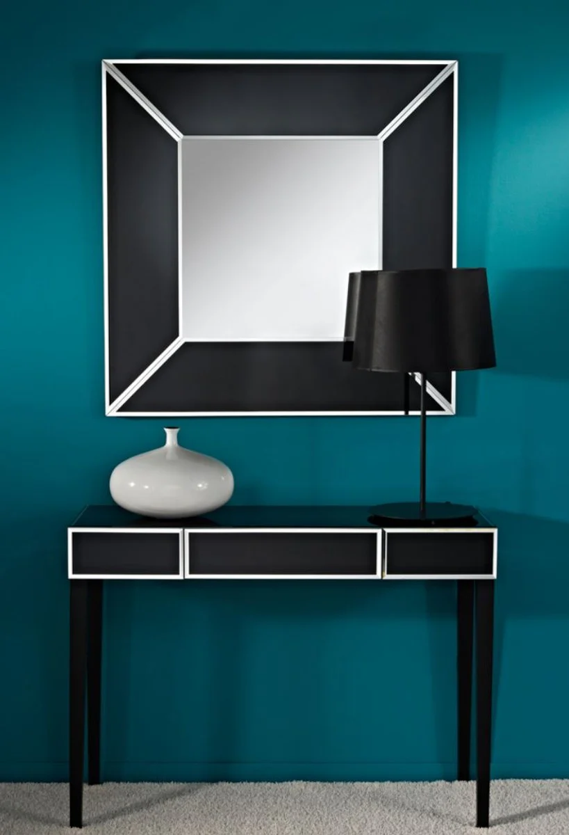 Casa Padrino espejo de lujo negro 90 x H. 90 cm - Muebles de Lujo y Accesorios