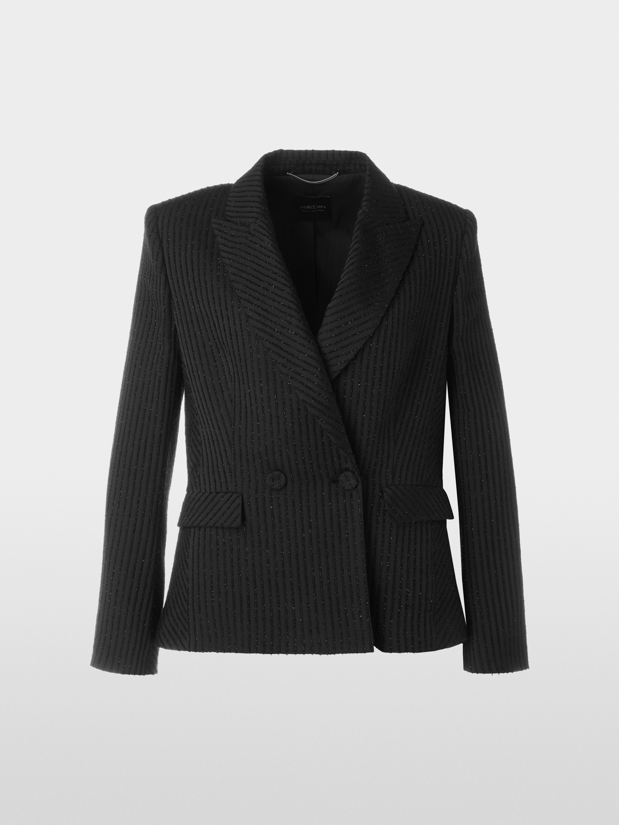 Marc-Cain Shiny blazer with tonal stripes