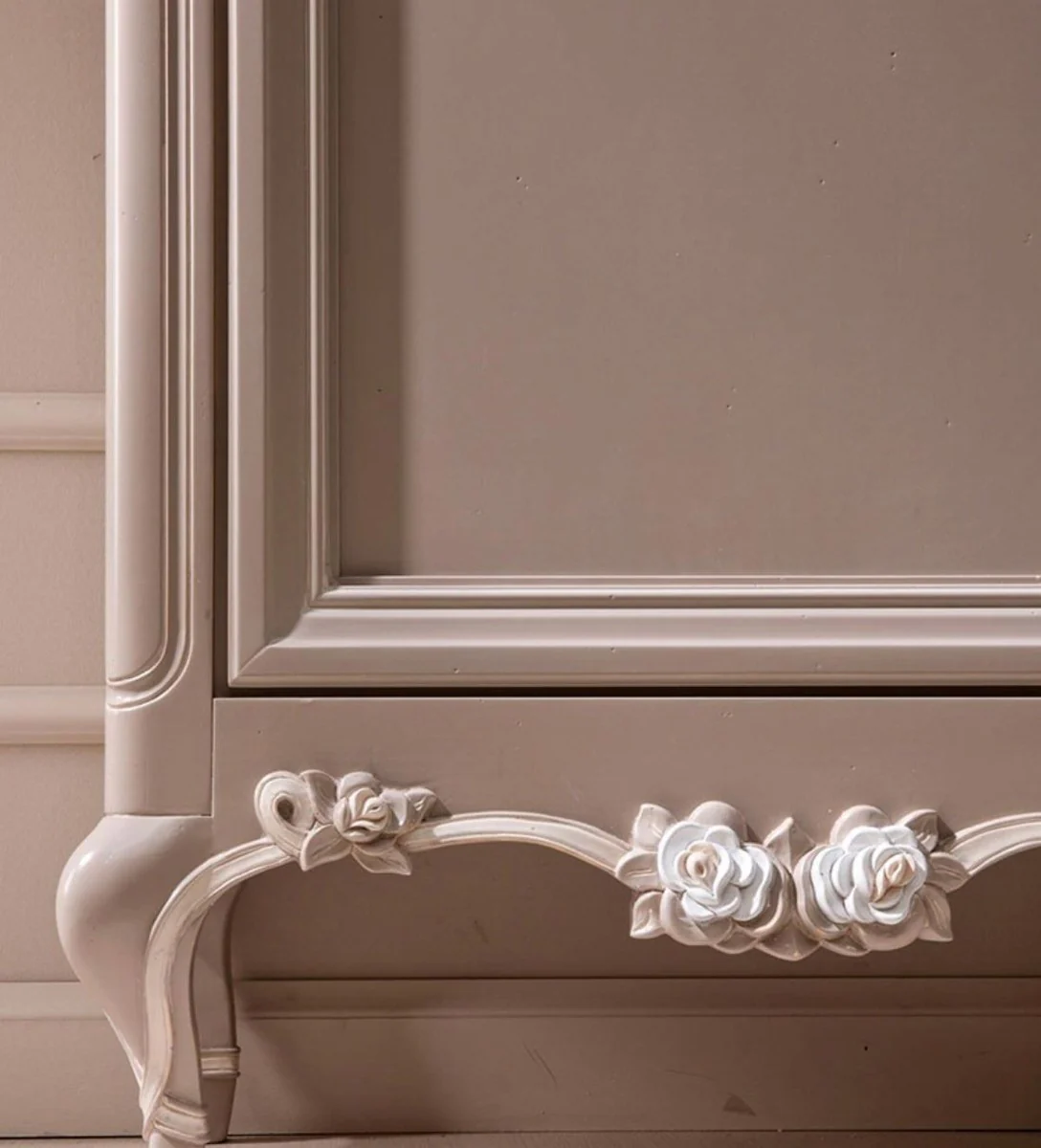 Casa Padrino vitrina barroco de lujo gris / crema / marr¨®n - Vitrina de estilo barroco italiano - Muebles barrocos italianos - Muebles de estilo barroco - Calidad de Lujo - Hecho en Italia