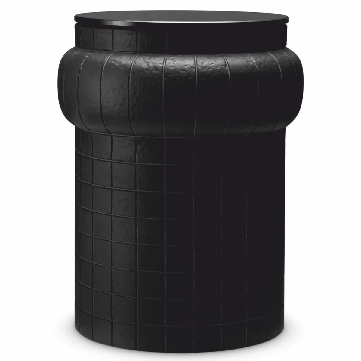 Casa Padrino mesa auxiliar de lujo con tapa de vidrio negro Al. 52 cm - Muebles de lujo