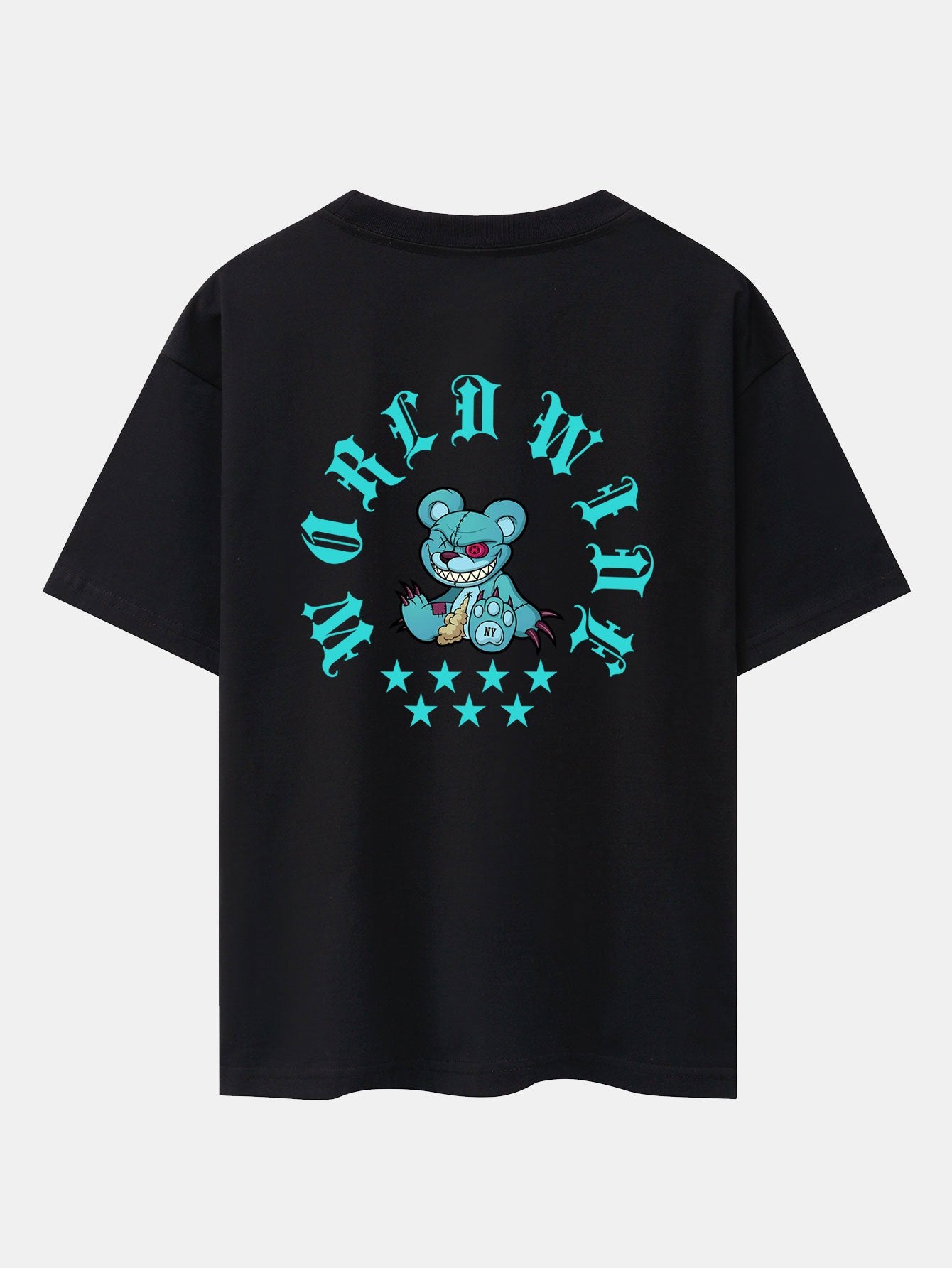 Evil Bear Back Print Heavy Weight Oversize T-Shirt