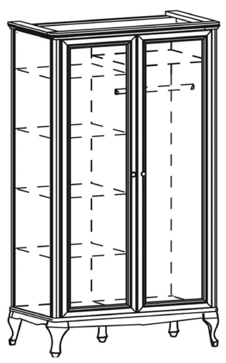Casa Padrino armario de dormitorio Art Nouveau de lujo marr¨®n oscuro 114,5 x 60 x A. 206 cm - Armario de madera maciza con 2 puertas - Muebles de Dormitorio Barroco y Art Nouveau