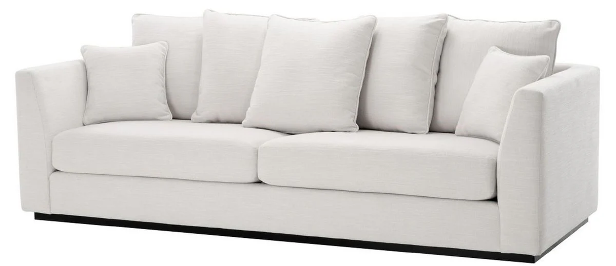 Casa Padrino sof¨¢ de sal¨®n con 7 cojines blanco / negro 255 x 100 x H. 90 cm - Sof¨¢ de Lujo - Muebles de Sal¨®n