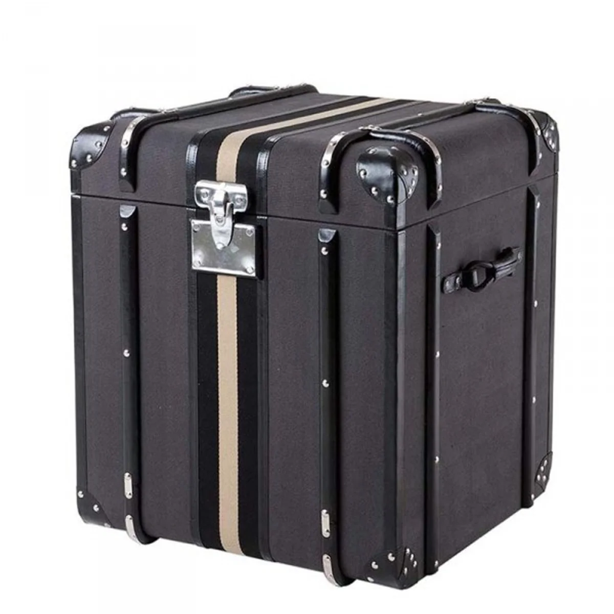 Casa Padrino Luxury Box Cabinet Chest Dark Gray Canvas - Art Deco Baroque Art Nouveau wardrobe cabinet