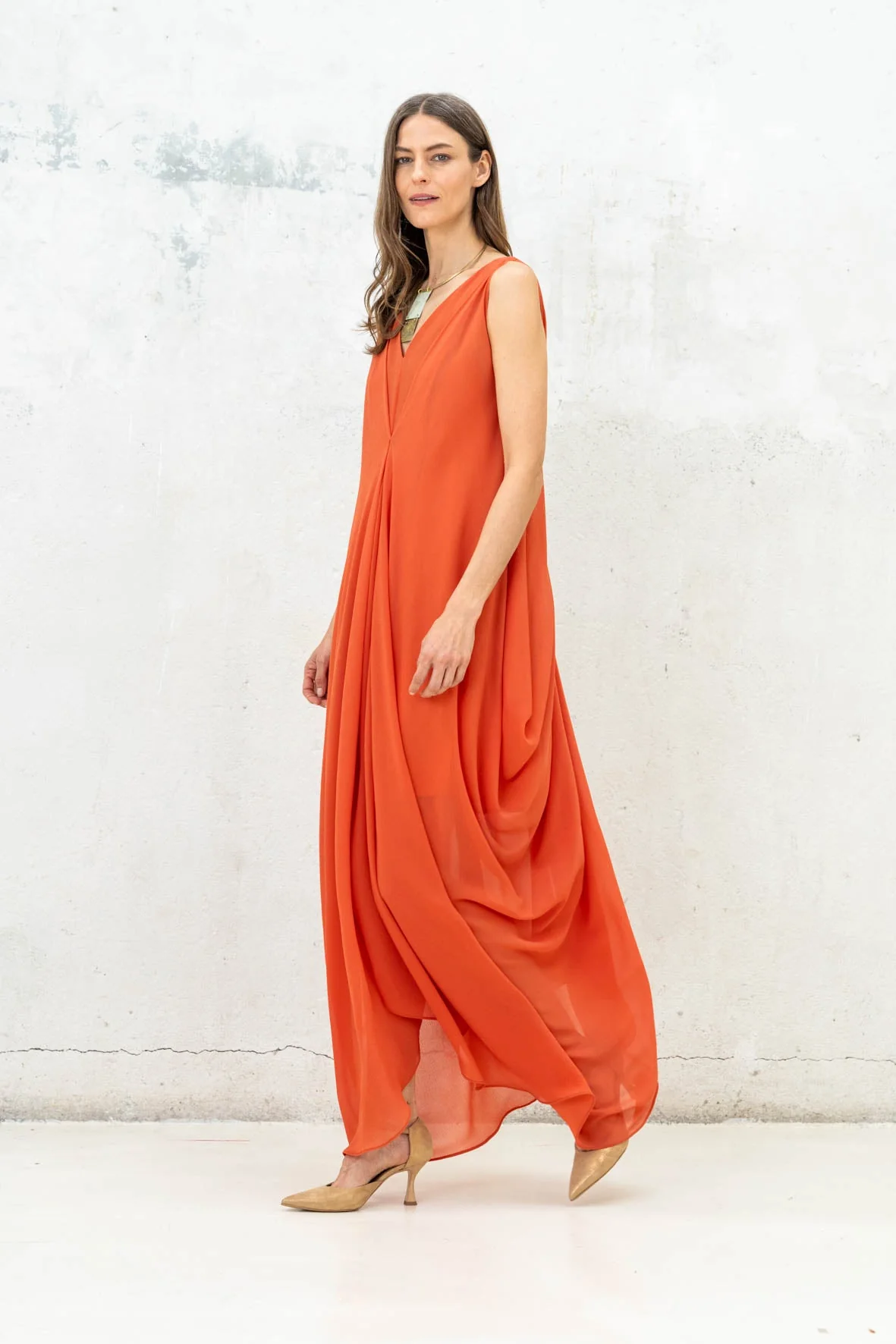 Rivera-spain Vestido Helena coral