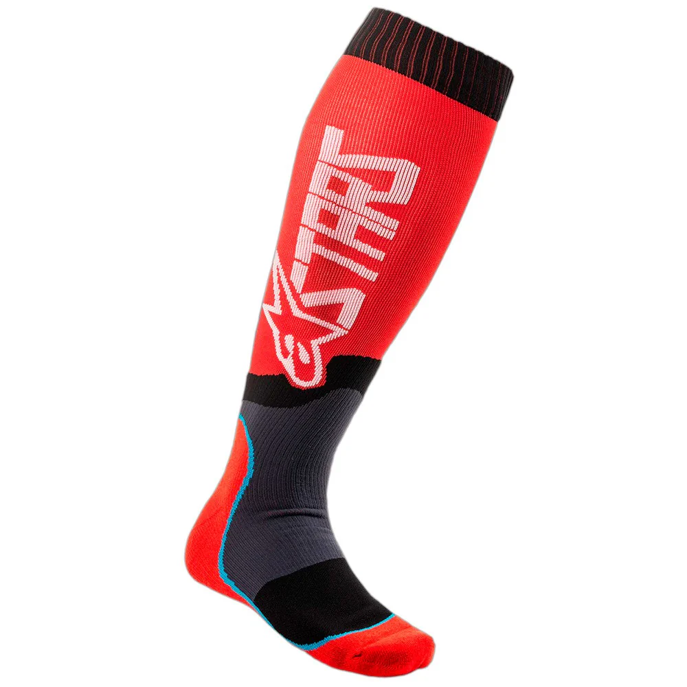 CALCETIN ALPINESTARS MX PLUS2 ROJO / BLANCO