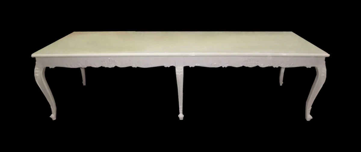 Casa Padrino barroco mesa de comedor con tapa de cristal de 300 x 88 x H. 83 cm - de lujo mesa de comedor