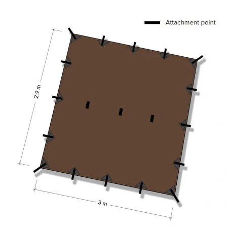DD Hammocks Superlight Tarp 3x2,9 - Marrón coyote - Toldo Bushcraft