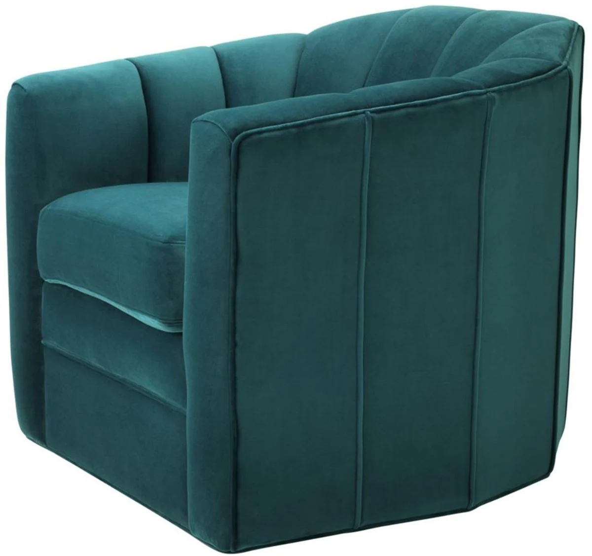 Casa Padrino sillón giratorio de lujo verdemar 84 x 85 x H. 77 cm - Sillón de Sala de Estar