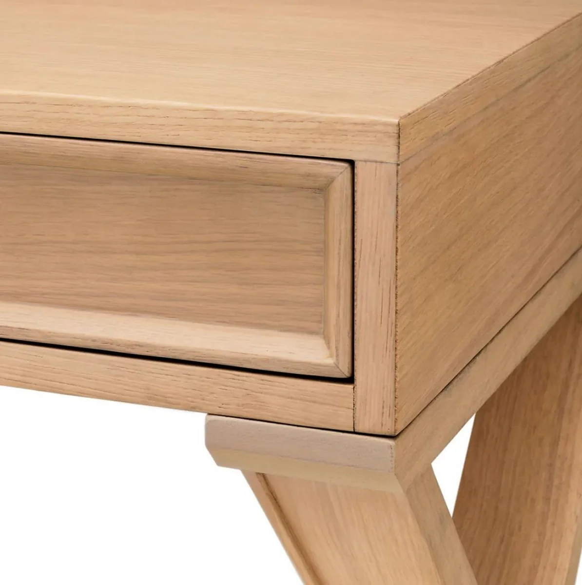 Casa Padrino escritorio de lujo natural 150 x 60 x A. 76 cm - Mesa de oficina de madera maciza con 3 cajones - Muebles de oficina - Muebles de lujo - Calidad de lujo